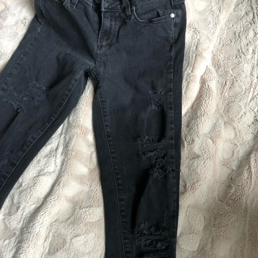 PAIGE Black Ripped Skinny Jeans - Picture 4 of 9